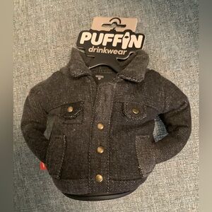 Puffin Denim Shirt Insulated 12 oz Can Cooler I Beer Bottle & Soda Can holder